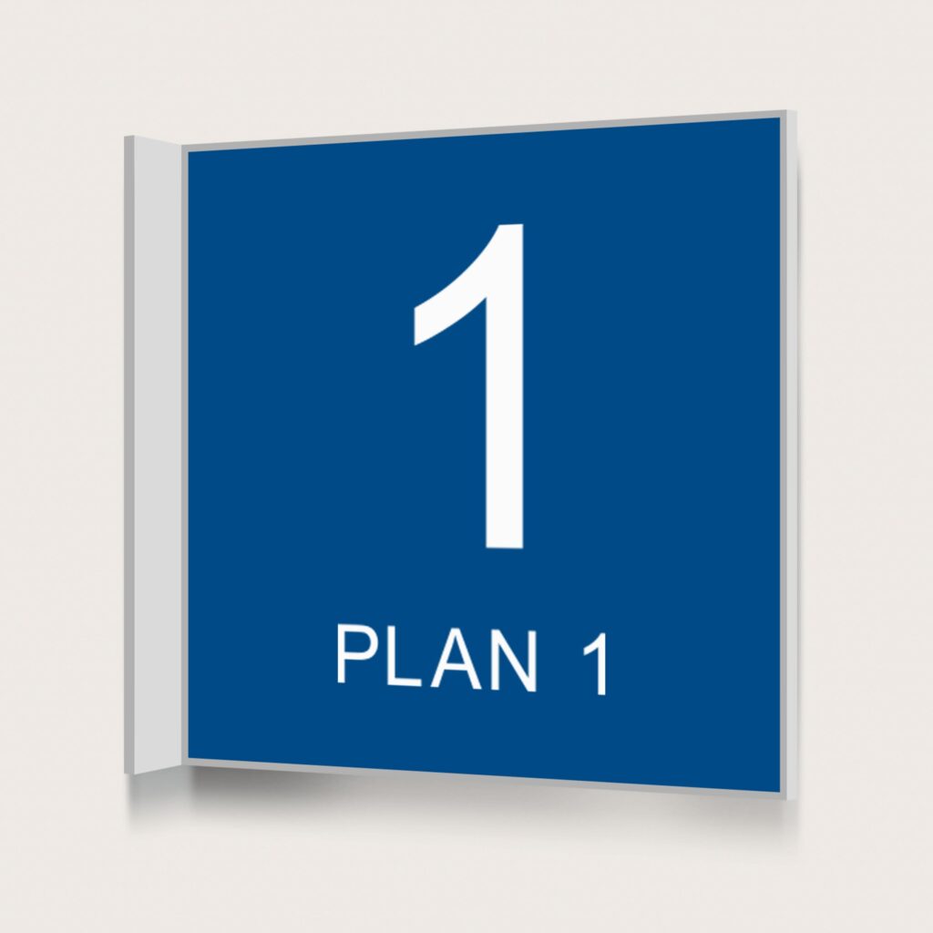 Flaggskylt Plan 1 Blå 150 x 150 mm