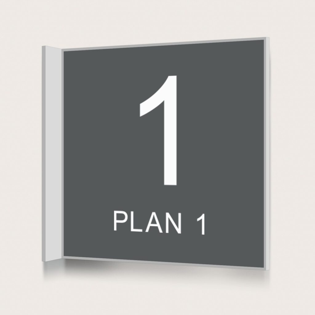 Flaggskylt Plan 1 Charcoal 150 x 150 mm