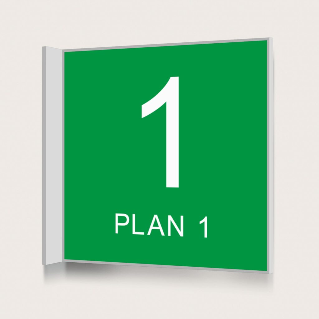 Flaggskylt Plan 1 Grön 150 x 150 mm