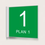 Flaggskylt Plan 1 Grön 150 x 150 mm