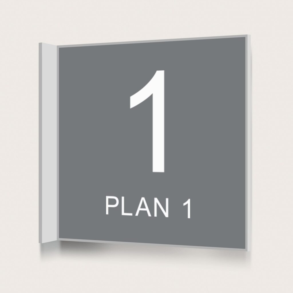 Flaggskylt Plan 1 Grå 150 x 150 mm