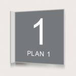 Flaggskylt Plan 1 Grå 150 x 150 mm