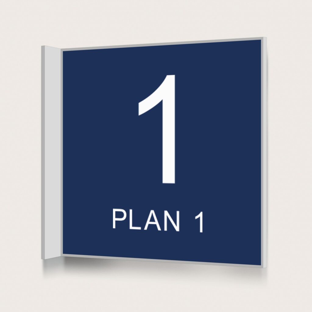 Flaggskylt Plan 1 Mörkblå 150 x 150 mm
