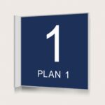 Flaggskylt Plan 1 Mörkblå 150 x 150 mm