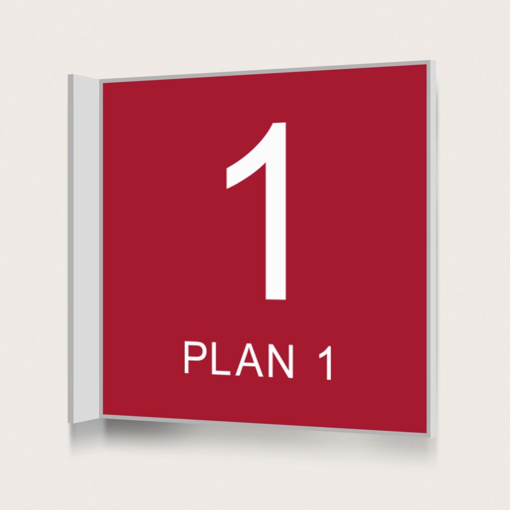 Flaggskylt Plan 1 Röd 150 x 150 mm