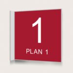Flaggskylt Plan 1 Röd 150 x 150 mm