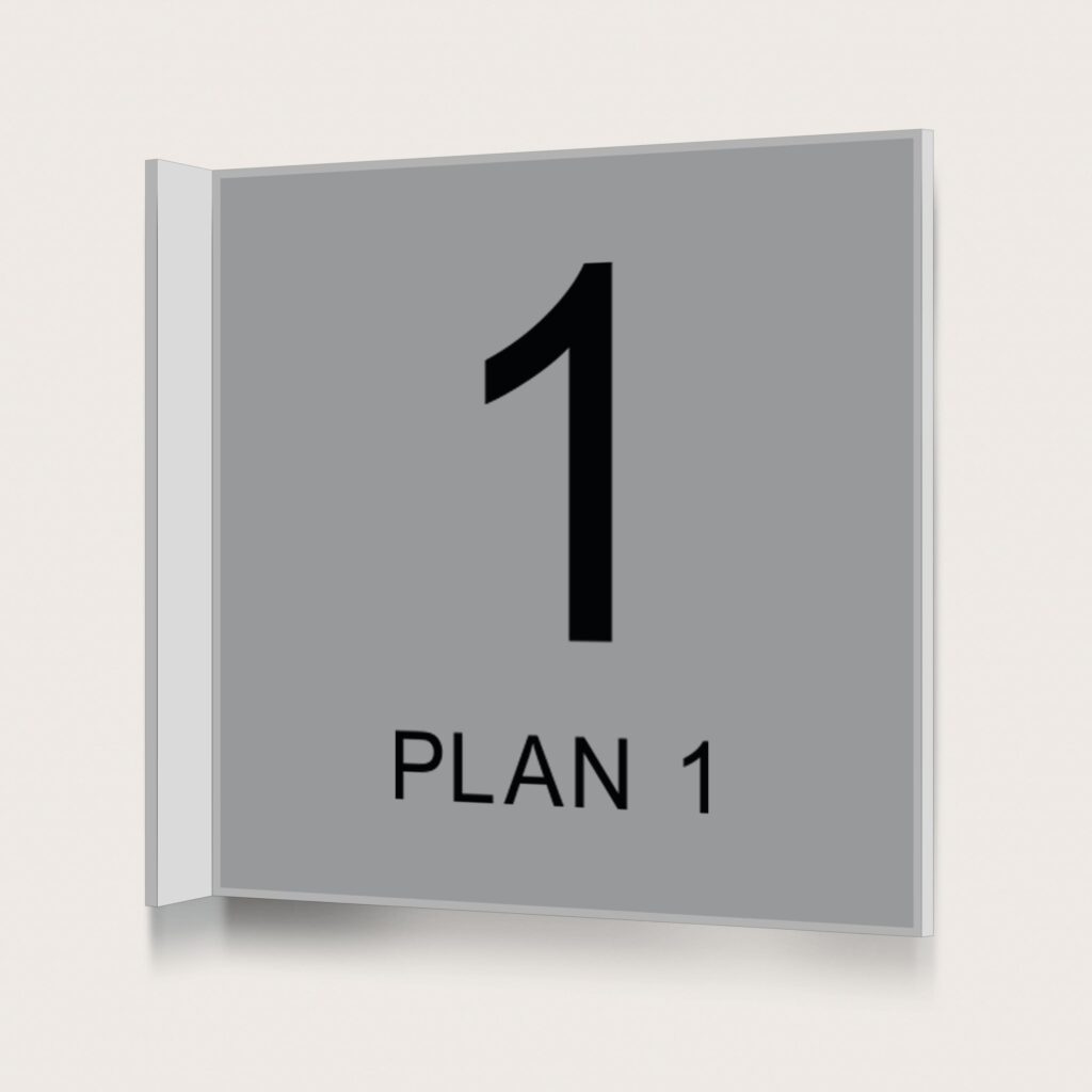 Flaggskylt Plan 1 Silver 150 x 150 mm