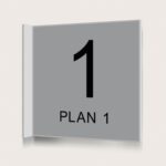 Flaggskylt Plan 1 Silver 150 x 150 mm