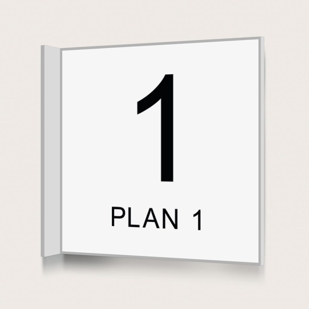 Flaggskylt Plan 1 Vit 150 x 150 mm