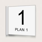 Flaggskylt Plan 1 Vit 150 x 150 mm