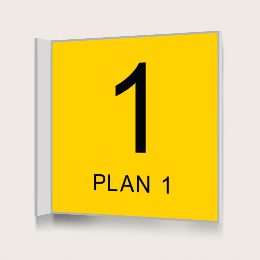 Flaggskylt Plan 1 Gul 150 x 150 mm