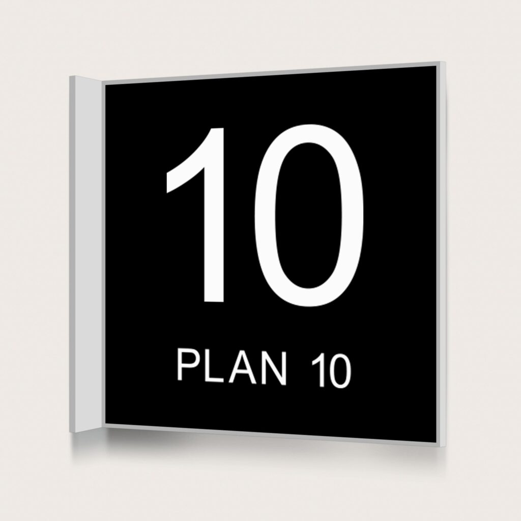 Flaggskylt Plan 10 Svart 150 x 150 mm