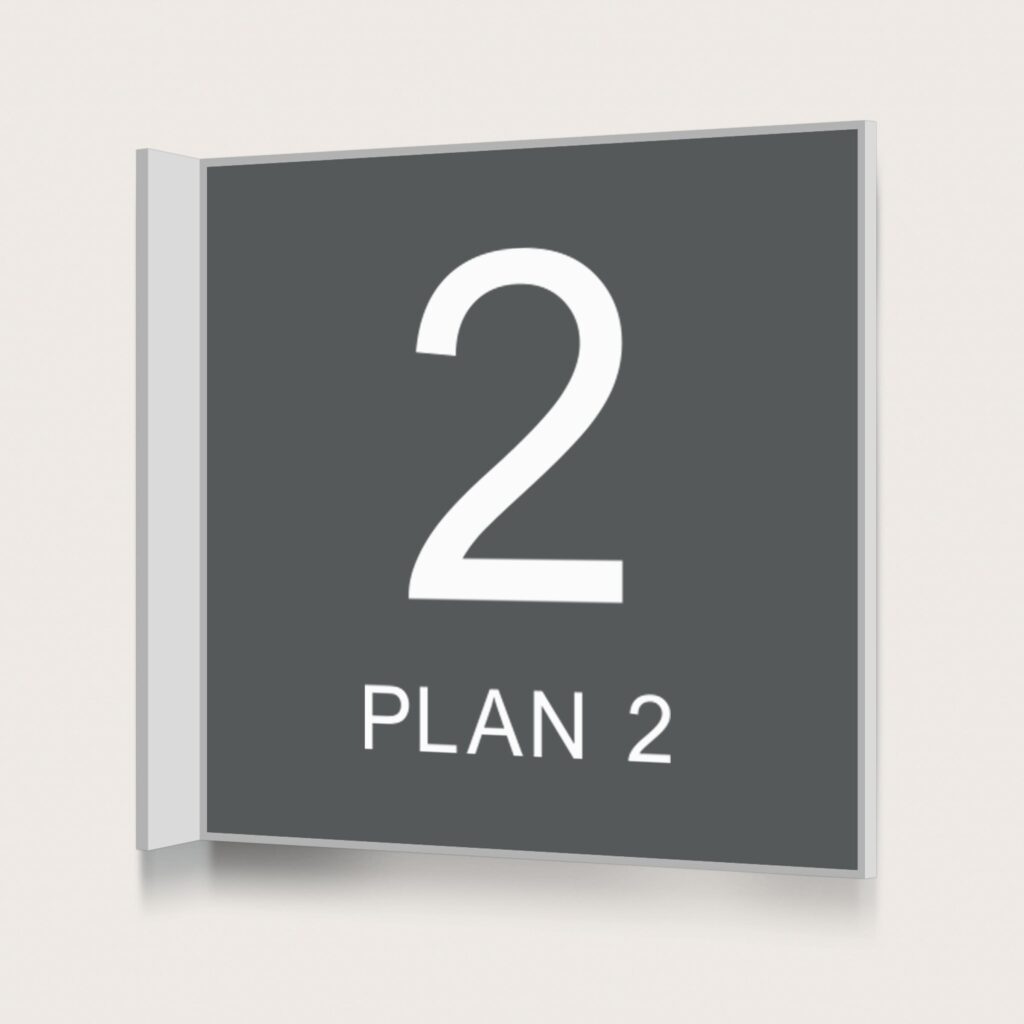 Flaggskylt Plan 2 Charcoal 150 x 150 mm