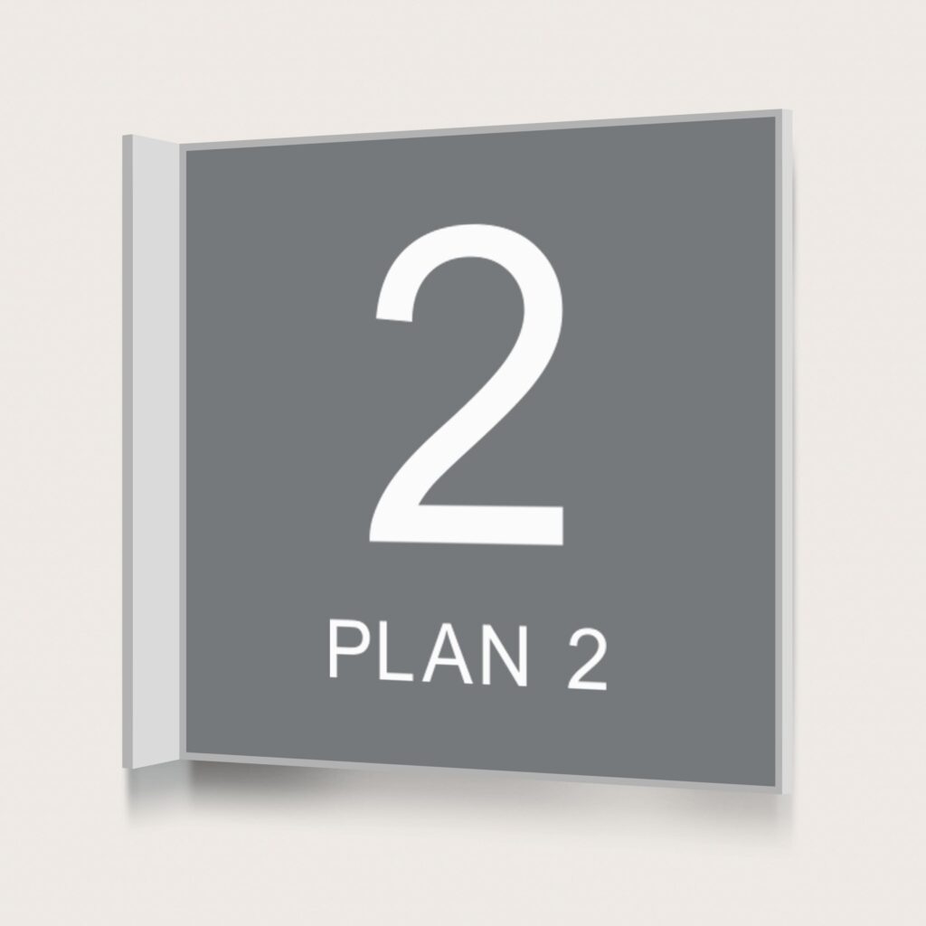 Flaggskylt Plan 2 Grå 150 x 150 mm