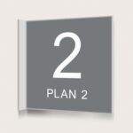 Flaggskylt Plan 2 Grå 150 x 150 mm