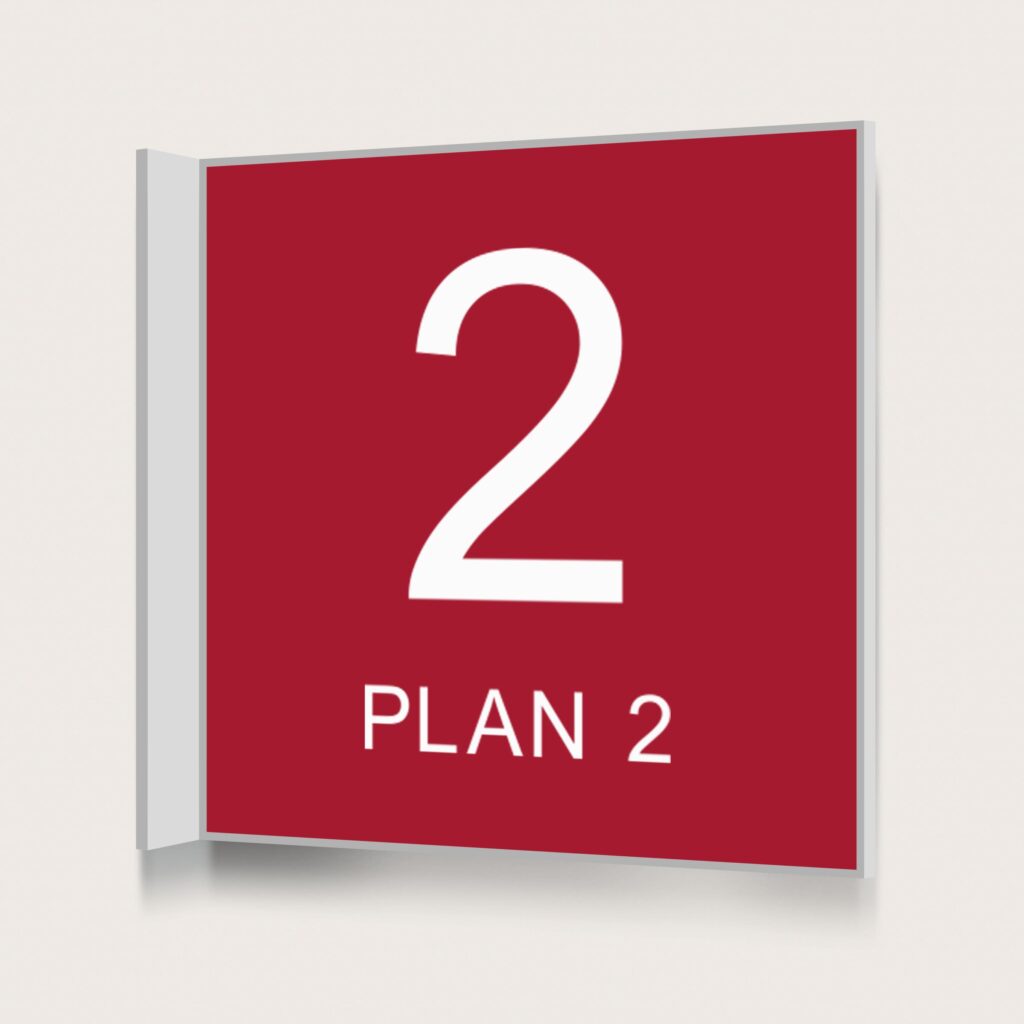 Flaggskylt Plan 2 Röd 150 x 150 mm