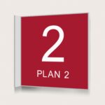 Flaggskylt Plan 2 Röd 150 x 150 mm