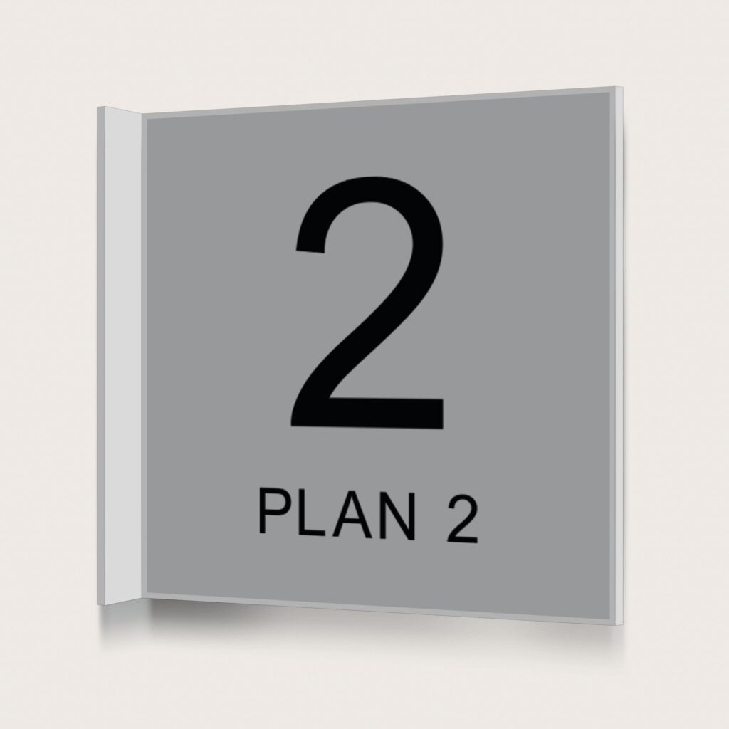 Flaggskylt Plan 2 SIlver 150 x 150 mm