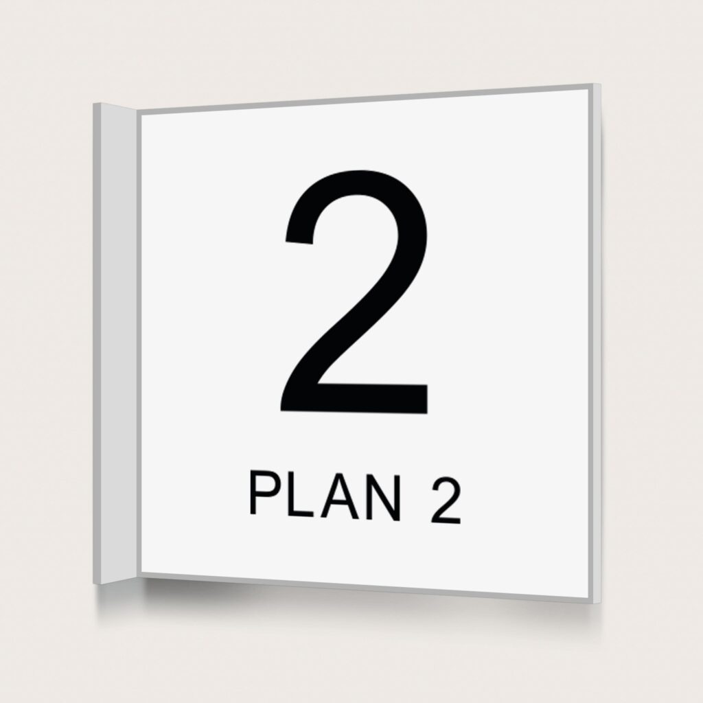 Flaggskylt Plan 2 Vit 150 x 150 mm