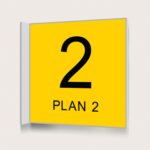 Flaggskylt Plan 2 Gul 150 x 150 mm