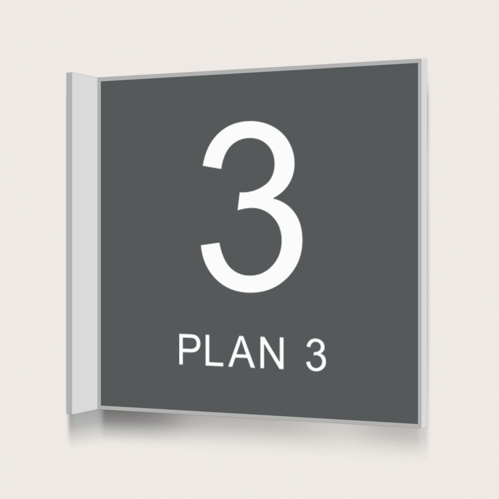 Flaggskylt Plan 3 Charcoal 150 x 150 mm