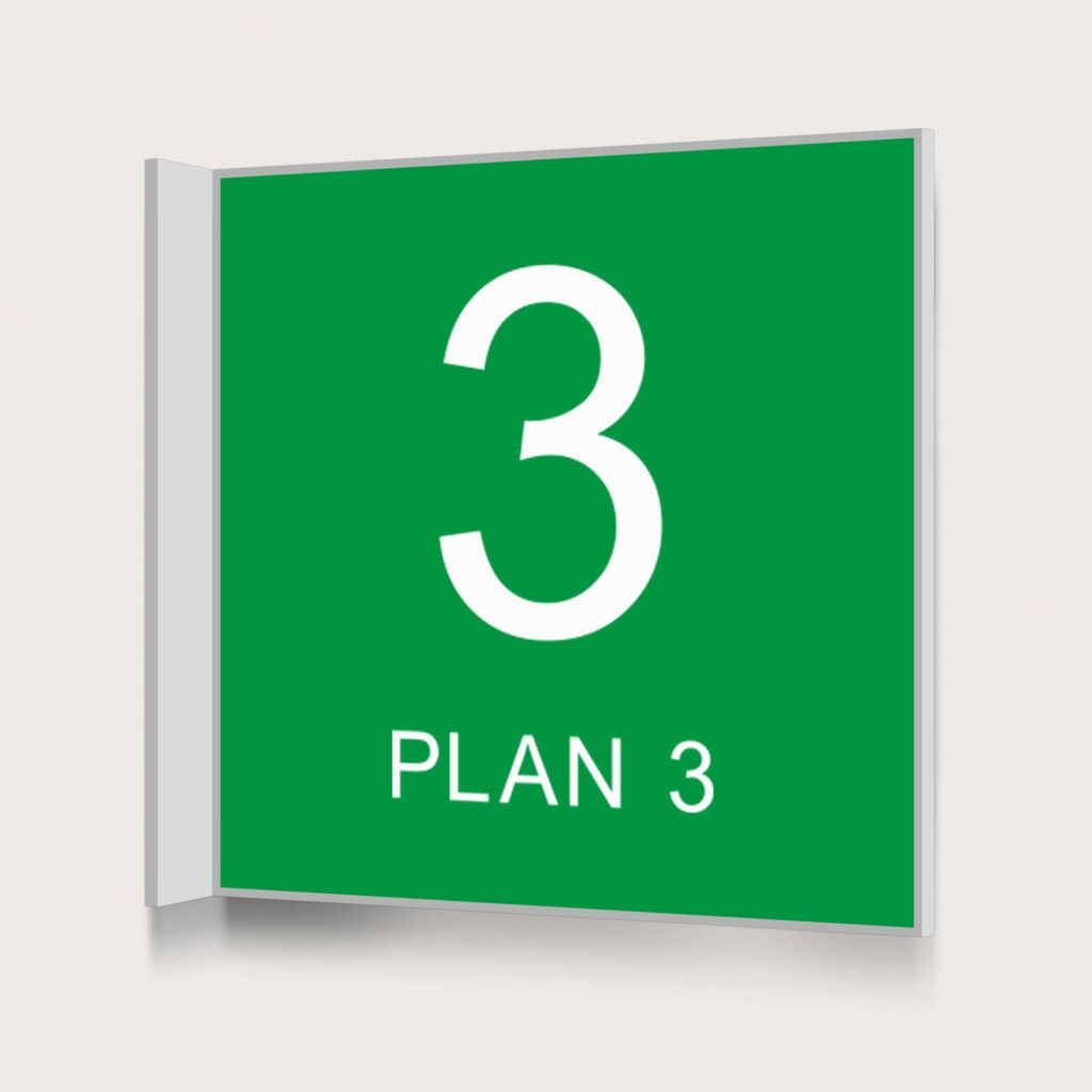 Flaggskylt Plan 3 Grön 150 x 150 mm