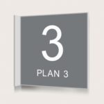 Flaggskylt Plan 3 Grå 150 x 150 mm