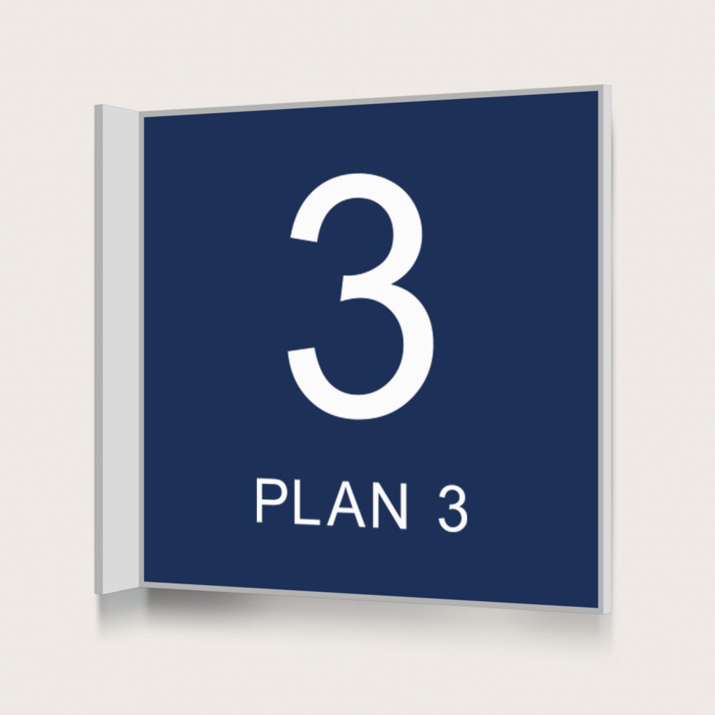 Flaggskylt Plan 3 Mörkblå 150 x 150 mm