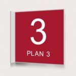 Flaggskylt Plan 3 Röd 150 x 150 mm