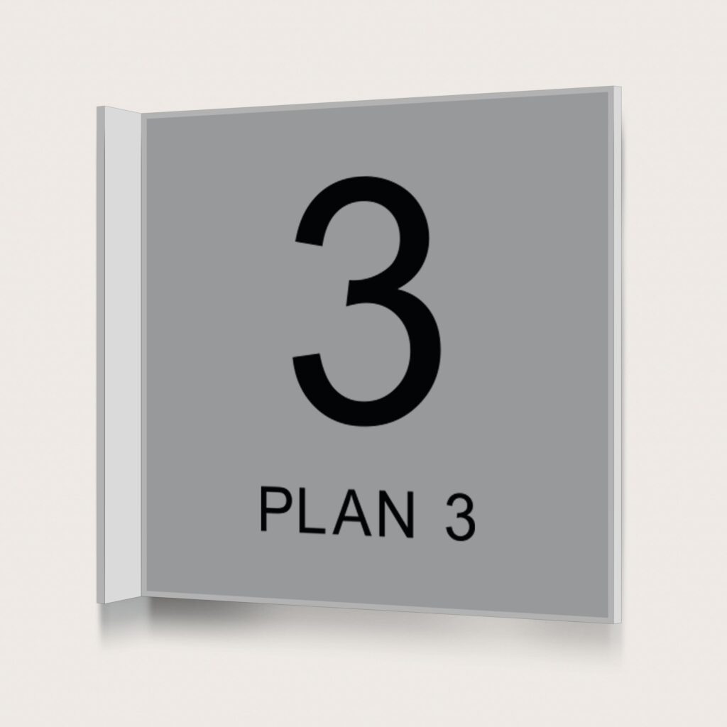 Flaggskylt Plan 3 Silver 150 x 150 mm