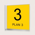 Flaggskylt Plan 3 Gul 150 x 150 mm