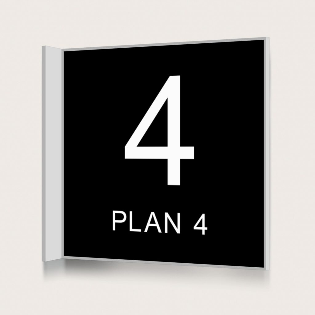 Flaggskylt Plan 4 Svart 150 x 150 mm