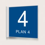 Flaggskylt Plan 4 Blå 150 x 150 mm