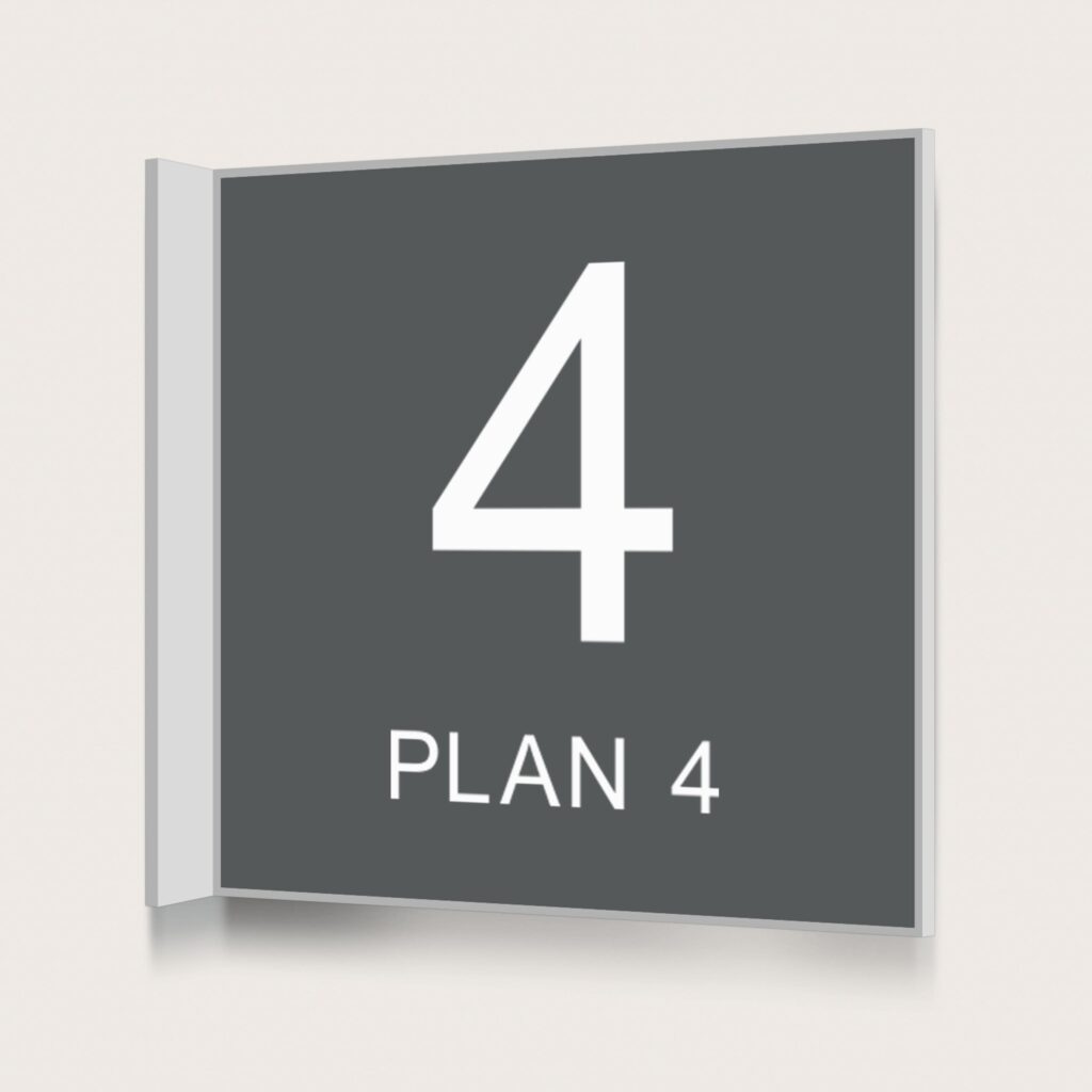 Flaggskylt Plan 4 Charcoal 150 x 150 mm