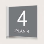 Flaggskylt Plan 4 Grå 150 x 150 mm