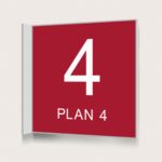 Flaggskylt Plan 4 Röd 150 x 150 mm