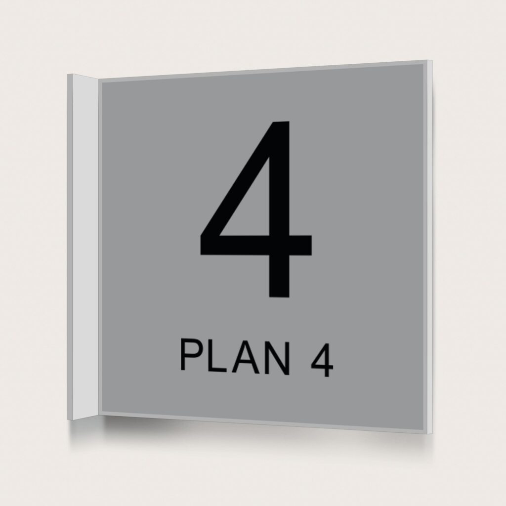 Flaggskylt Plan 4 Silver 150 x 150 mm