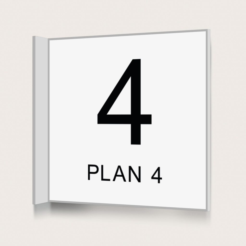 Flaggskylt Plan 4 Vit 150 x 150 mm