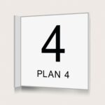 Flaggskylt Plan 4 Vit 150 x 150 mm