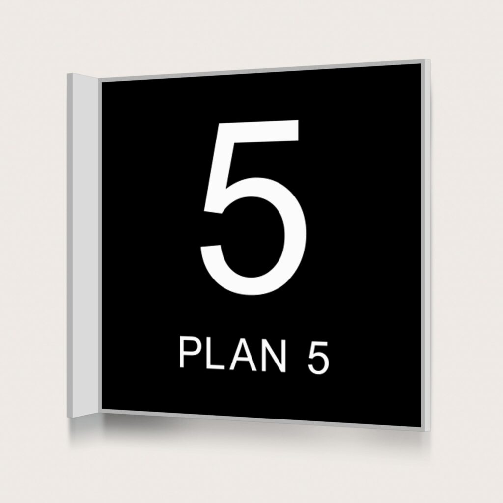 Flaggskylt Plan 5 Svart 150 x 150 mm