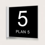 Flaggskylt Plan 5 Svart 150 x 150 mm