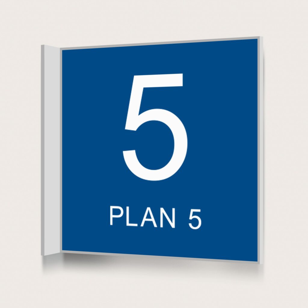 Flaggskylt Plan 5 Blå 150 x 150 mm