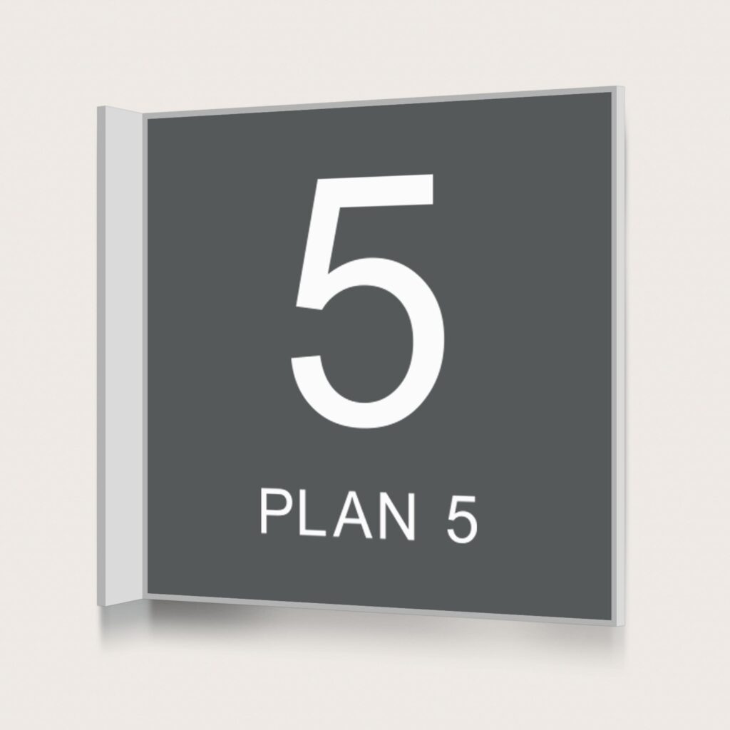 Flaggskylt Plan 5 Charcoal 150 x 150 mm