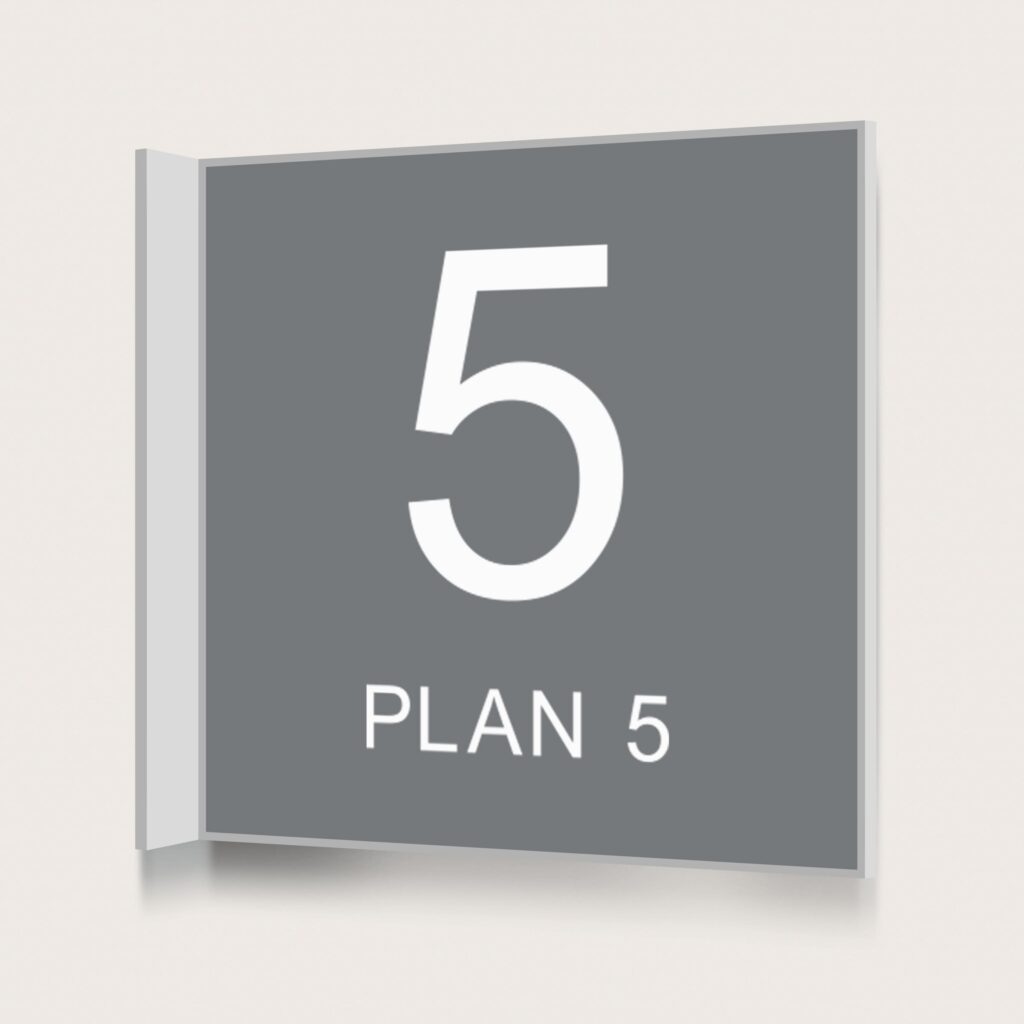 Flaggskylt Plan 5 Grå 150 x 150 mm