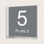 Flaggskylt Plan 5 Grå 150 x 150 mm