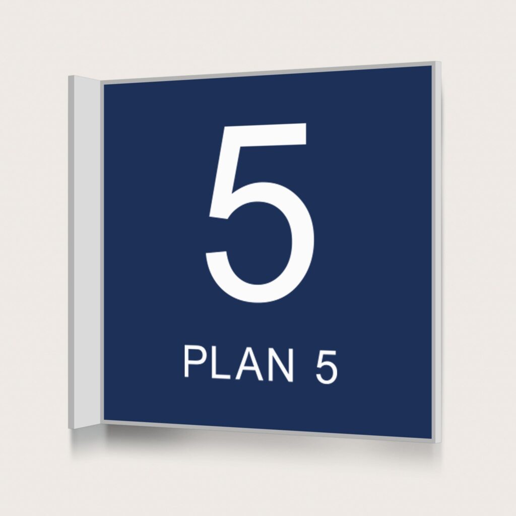 Flaggskylt Plan 5 Mörkblå 150 x 150 mm