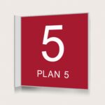 Flaggskylt Plan 5 Röd 150 x 150 mm