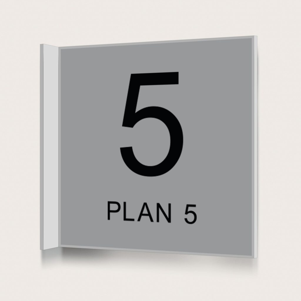 Flaggskylt Plan 5 Silver 150 x 150 mm