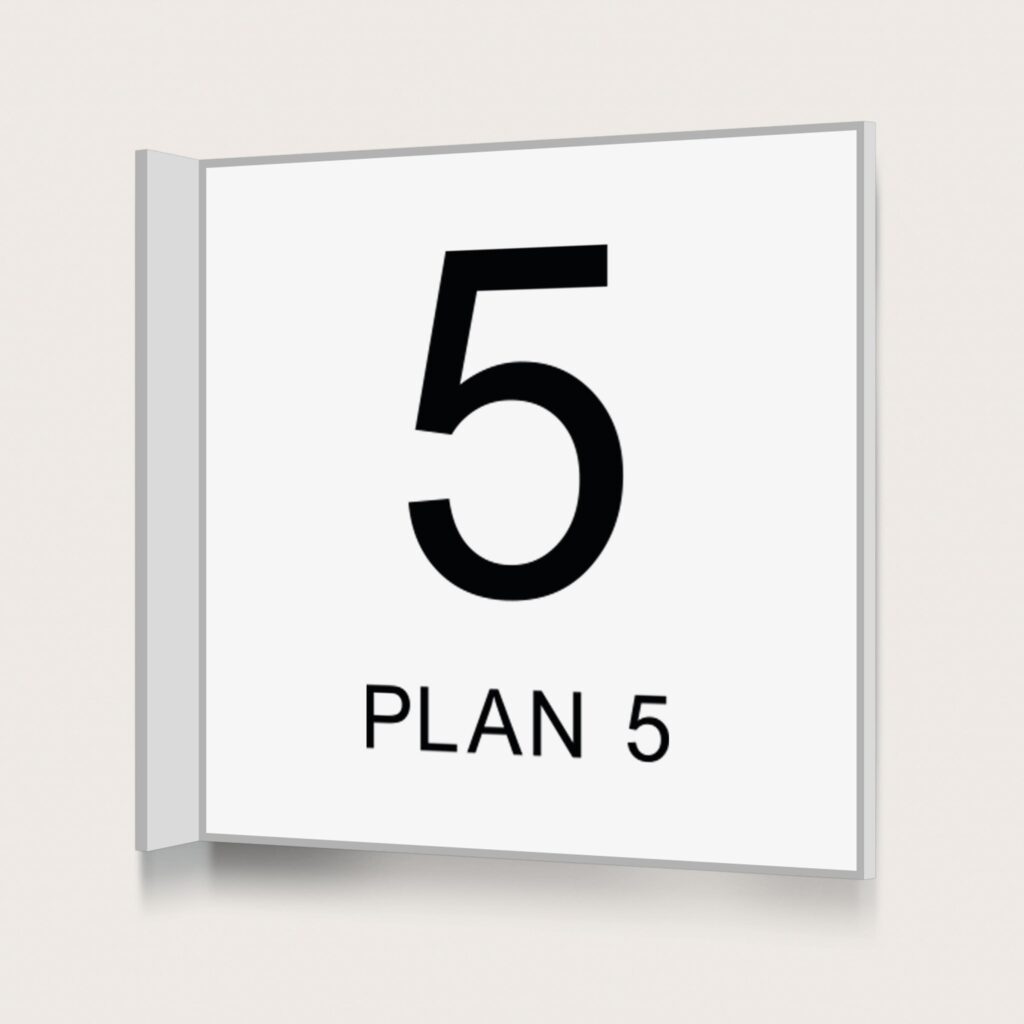 Flaggskylt Plan 5 Vit 150 x 150 mm