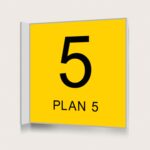 Flaggskylt Plan 5 Gul 150 x 150 mm